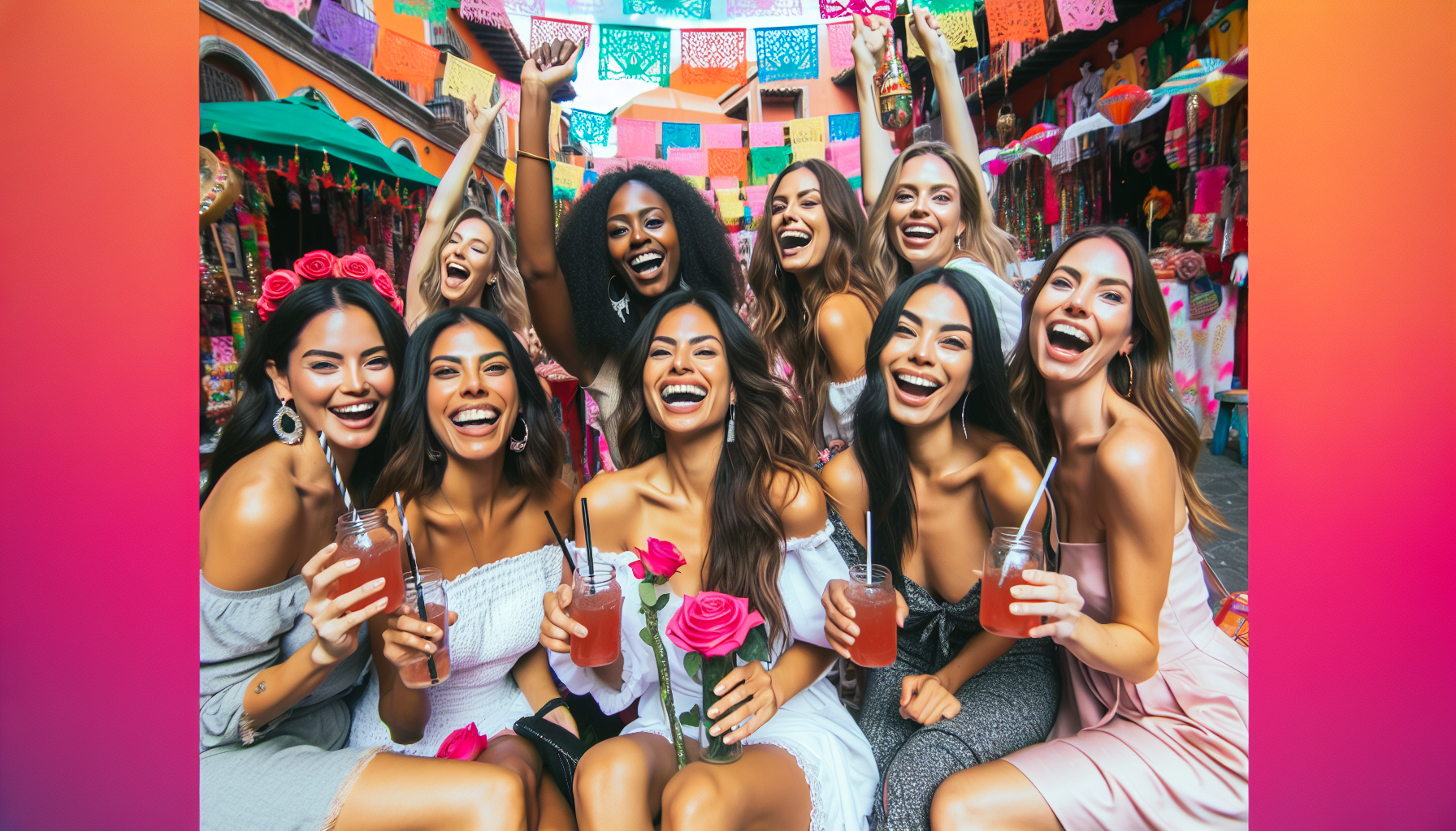=Mujeres celebrando una despedida de soltera en México